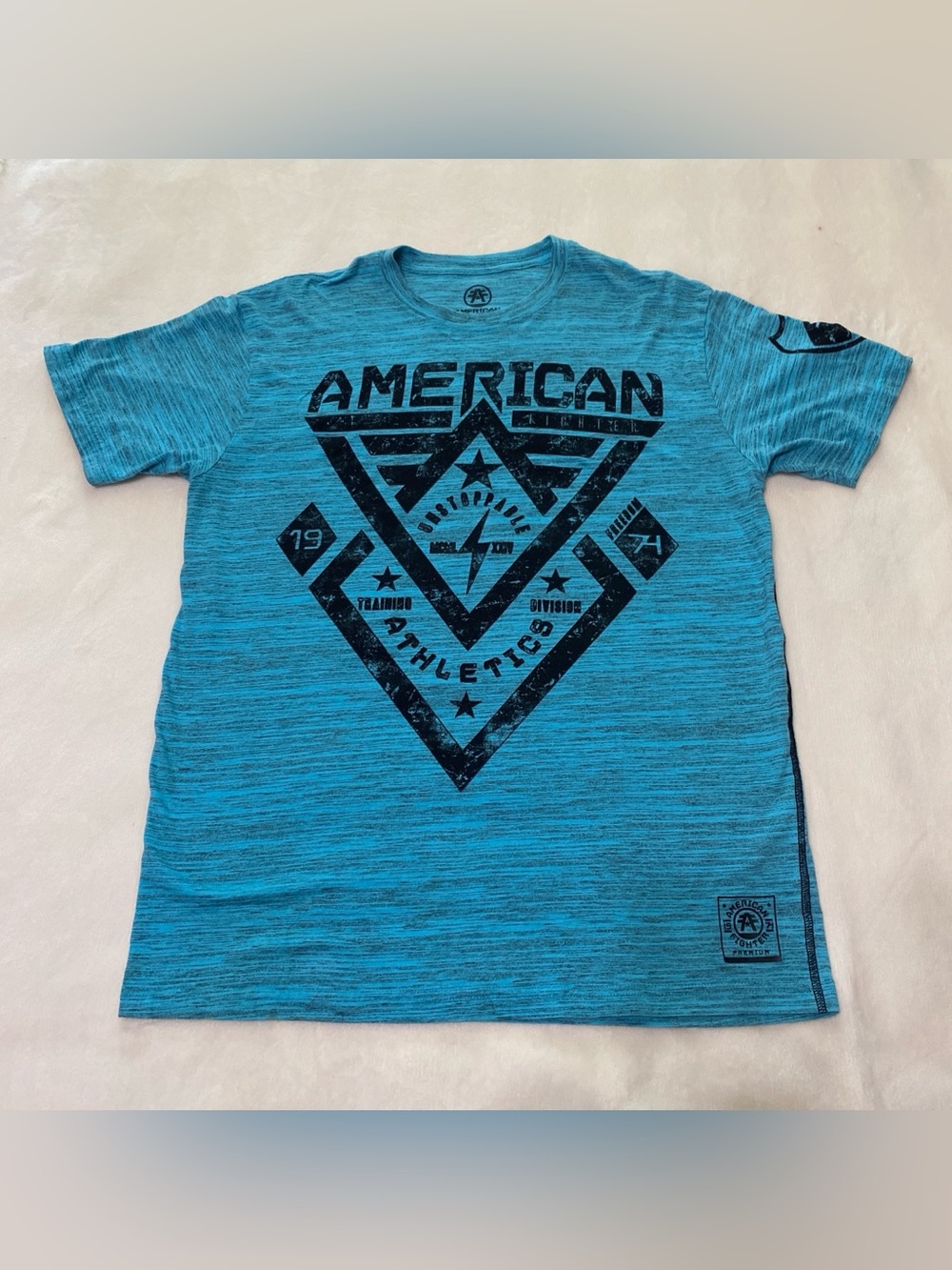 American Fighter Teal-Blue Graphic Short Sleeve Tee